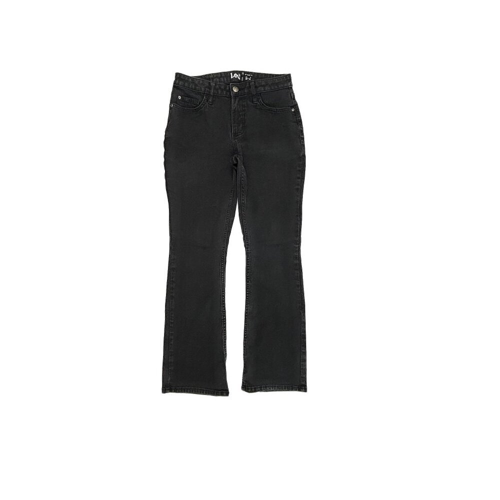 Lee Regular Fit Bootcut Mid Rise Women's size‎ 6P Black Denim jeans